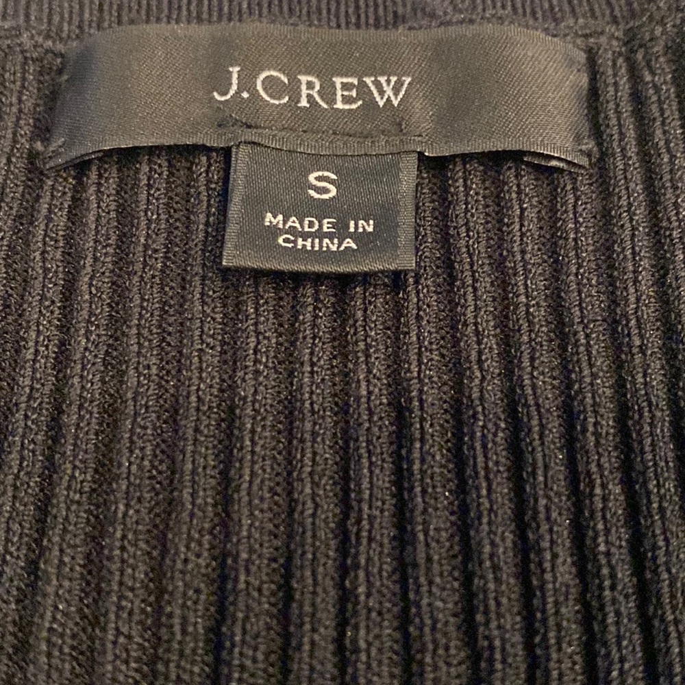 J Crew Ribbed Knit Long Sleeve Top‎ In Black - Picture 3 of 6